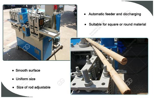 Wood Rod Rounding Machine for Mop Handle