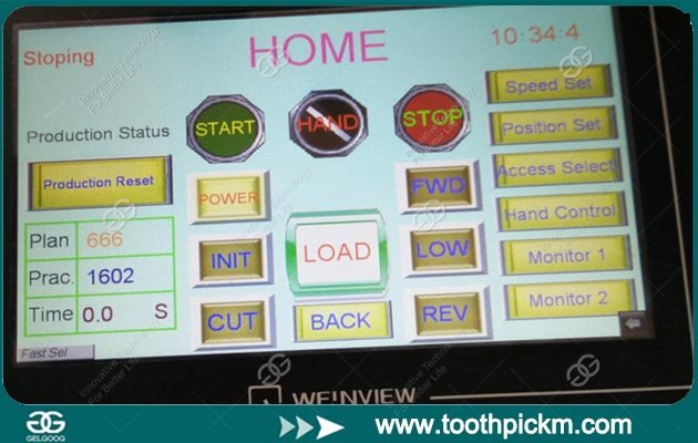 Touch Screen of Coffee Stirrer Banding Machine